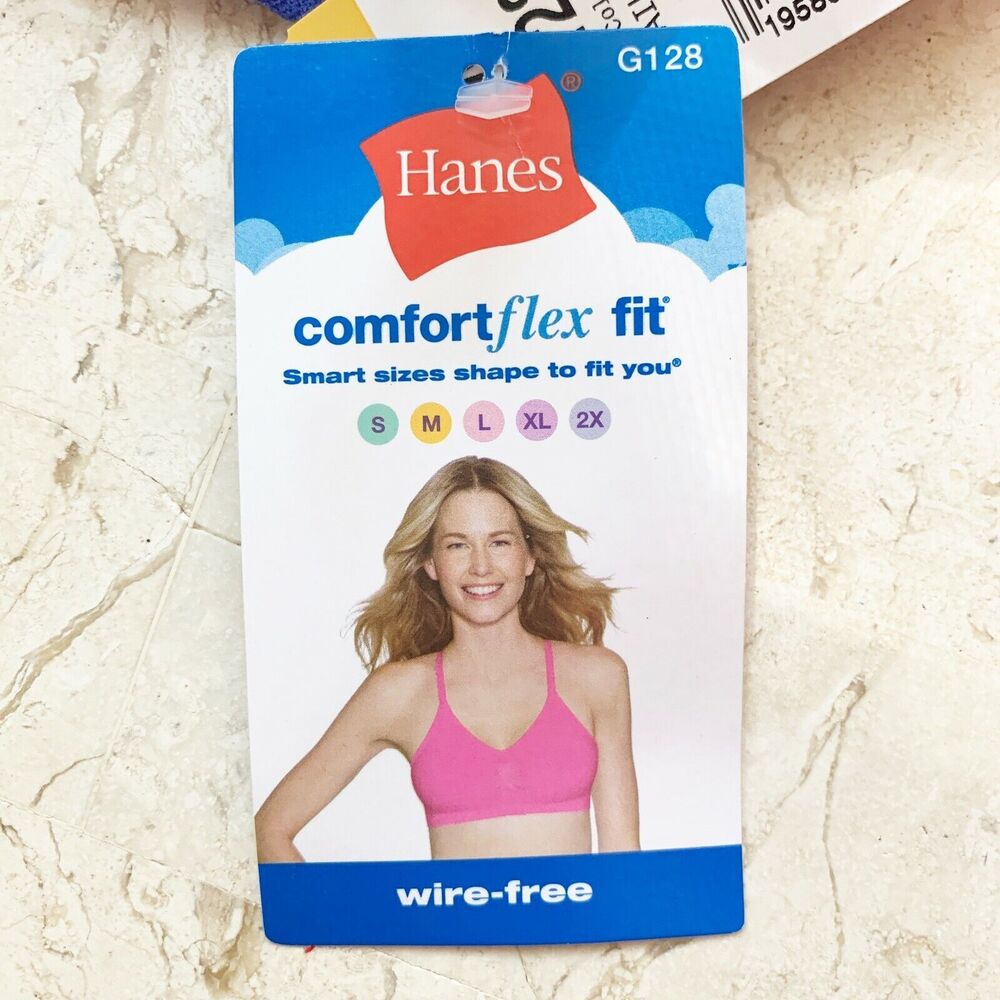 Hanes NEW Comfort Flex Fit Bra S Black Smart Size Wire Free Racer Back - Picture 5 of 6